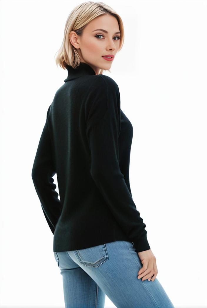 3 sets of turtleneck tees comfy long sleeve shirt perfect for spring autumn women s apparel 118597