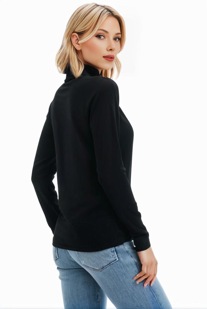 3 sets of turtleneck tees comfy long sleeve shirt perfect for spring autumn women s apparel 118600
