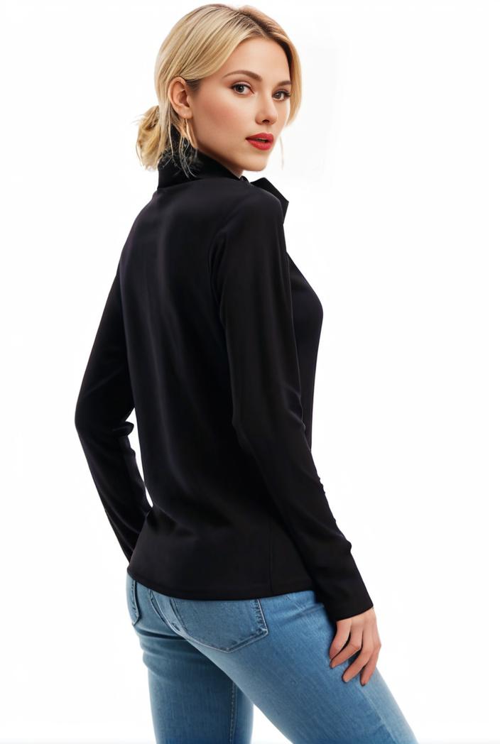3 sets of turtleneck tees comfy long sleeve shirt perfect for spring autumn women s apparel 118601