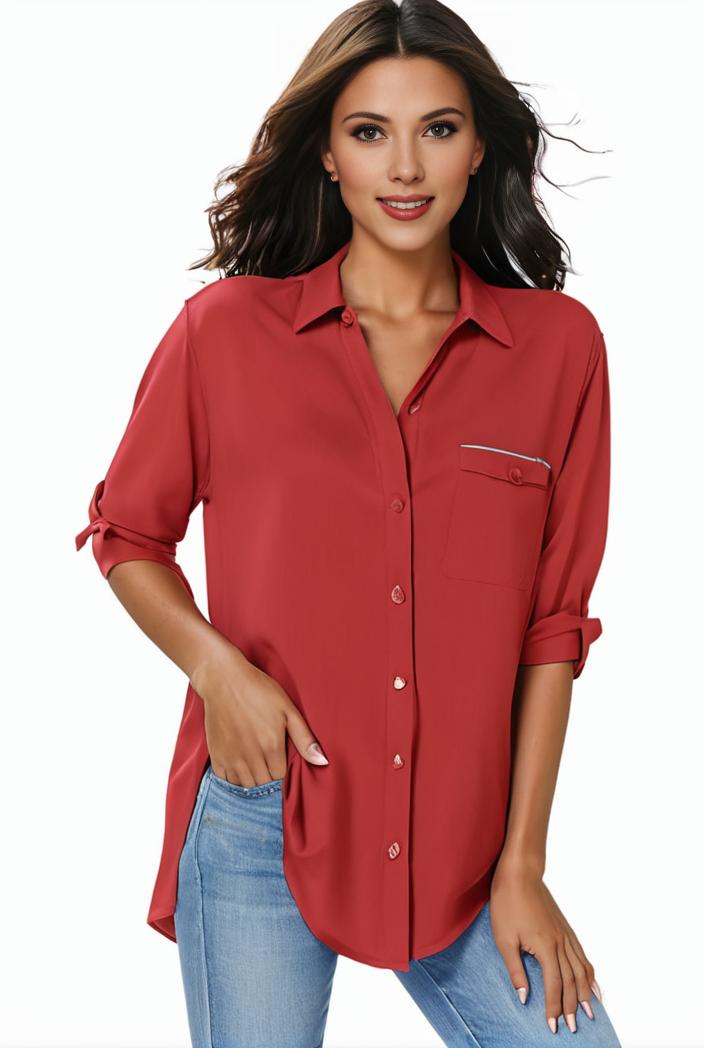 plus size formal shirt women s plus plain long sleeve turn down collar button up workwear shirt 102684