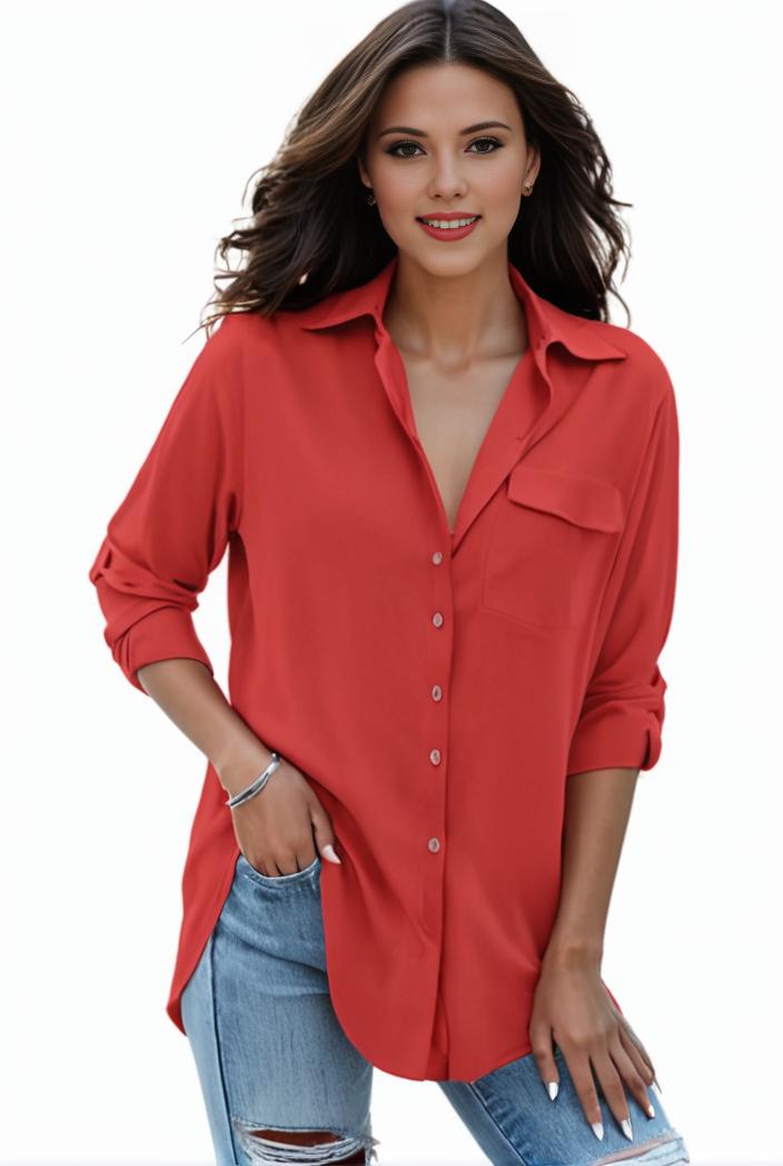 plus size formal shirt women s plus plain long sleeve turn down collar button up workwear shirt 102685