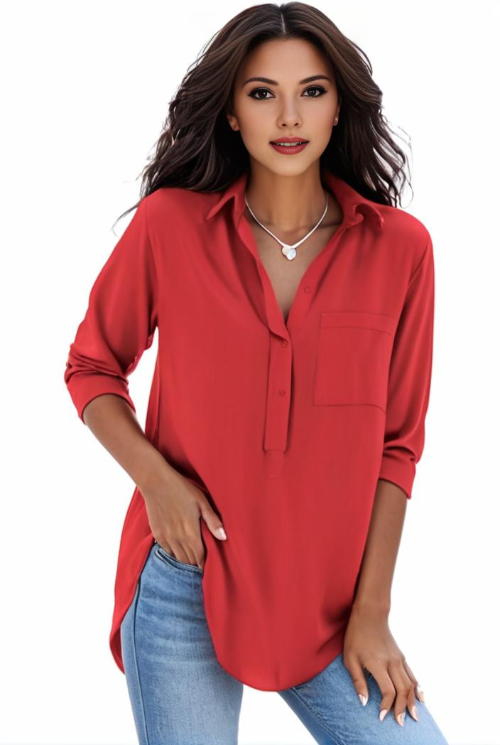 plus size formal shirt women s plus plain long sleeve turn down collar button up workwear shirt 102689