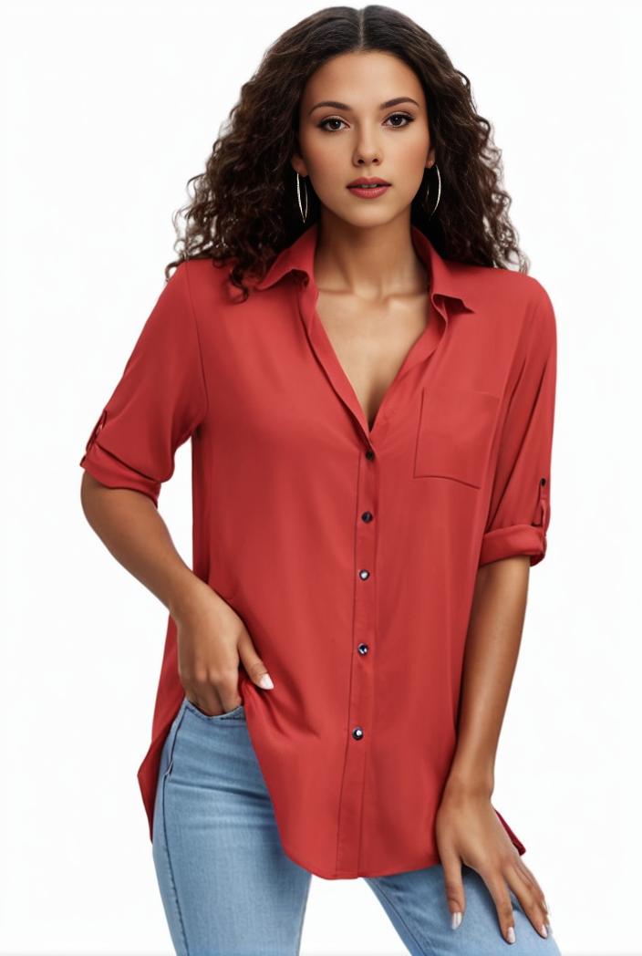plus size formal shirt women s plus plain long sleeve turn down collar button up workwear shirt 102690