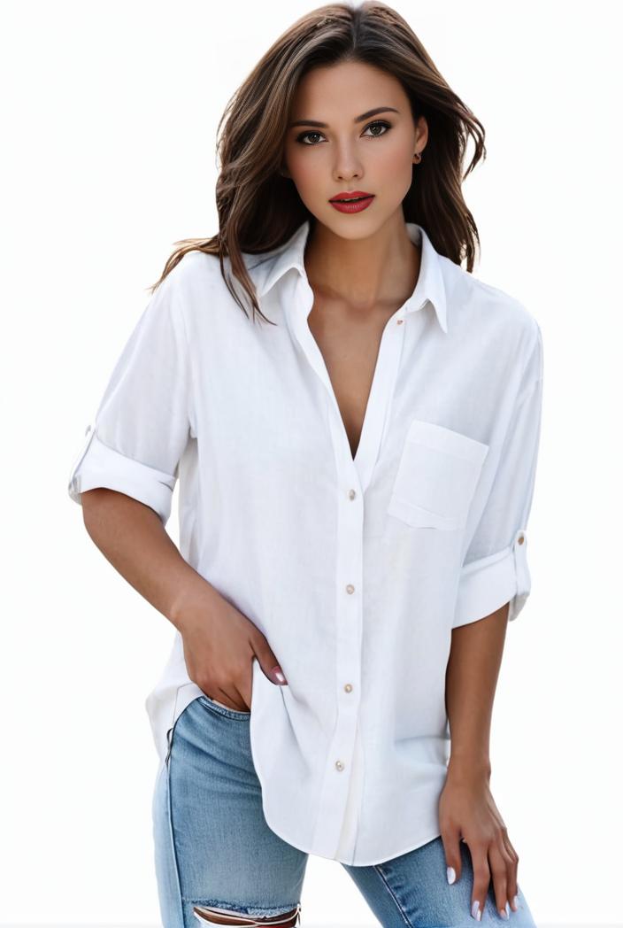 plus size formal shirt women s plus plain long sleeve turn down collar button up workwear shirt 102693