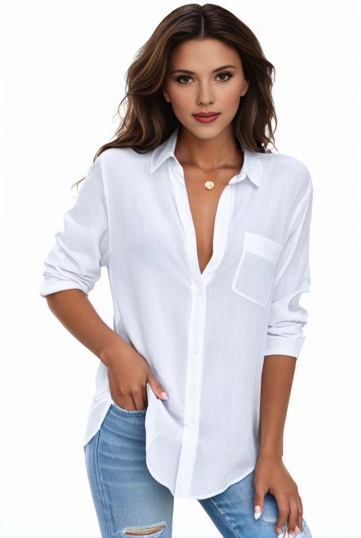 plus size formal shirt women s plus plain long sleeve turn down collar button up workwear shirt 102694