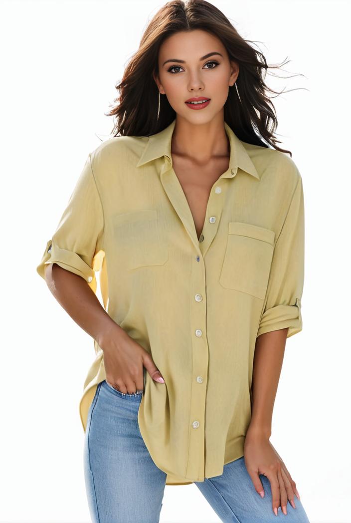 plus size formal shirt women s plus plain long sleeve turn down collar button up workwear shirt 102700