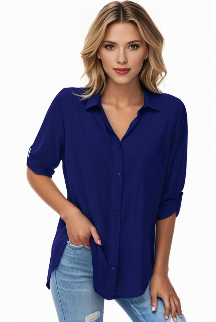 plus size formal shirt women s plus plain long sleeve turn down collar button up workwear shirt 102711
