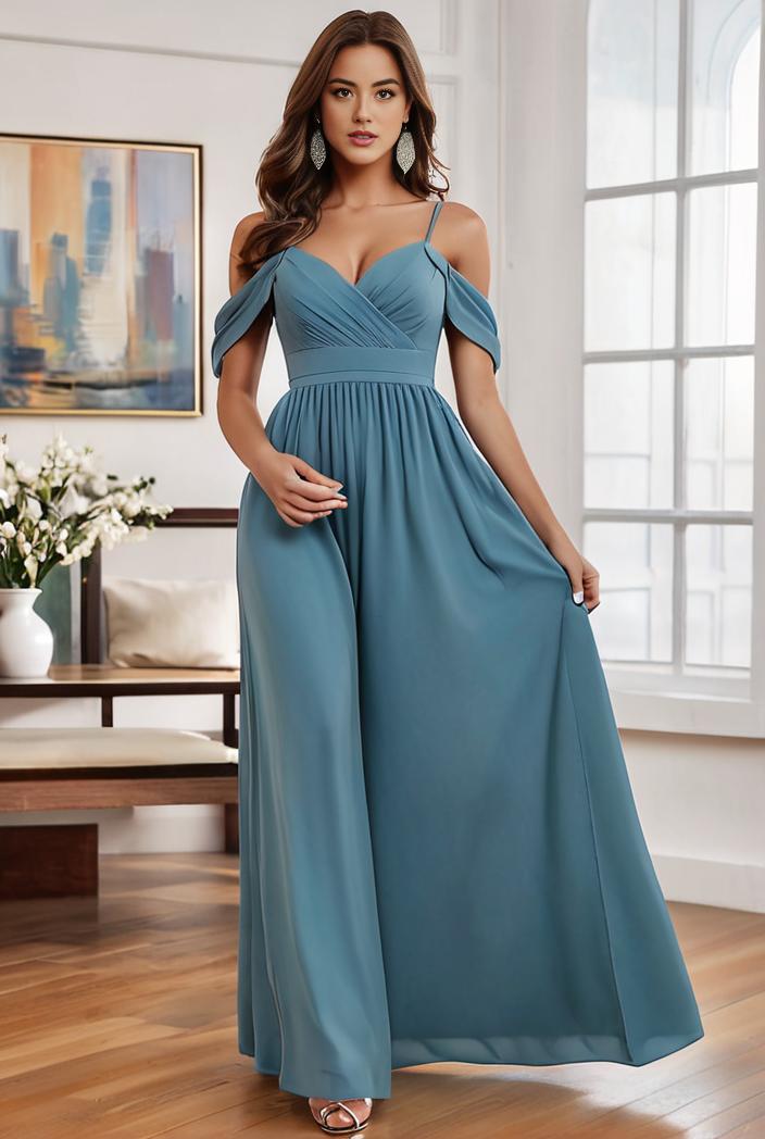 off shoulder spaghetti strap a line maternity dress 136069