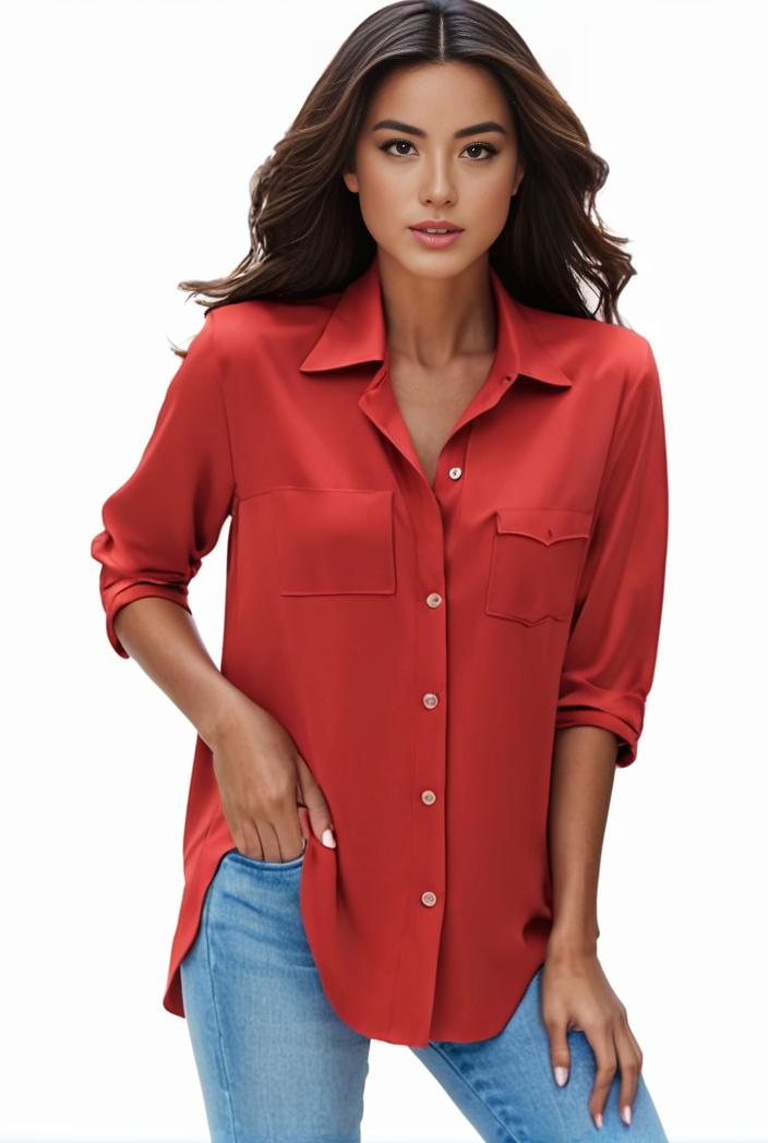 plus size formal shirt women s plus plain long sleeve turn down collar button up workwear shirt 137994