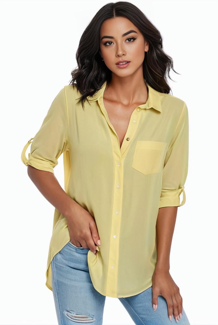 plus size formal shirt women s plus plain long sleeve turn down collar button up workwear shirt 138005