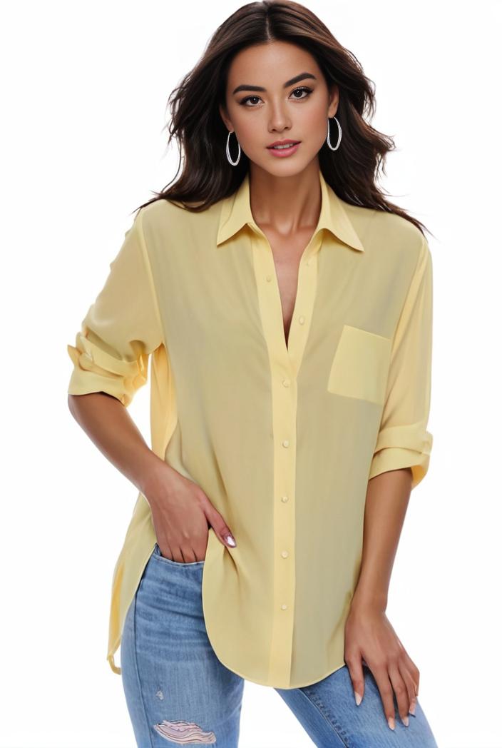 plus size formal shirt women s plus plain long sleeve turn down collar button up workwear shirt 138007