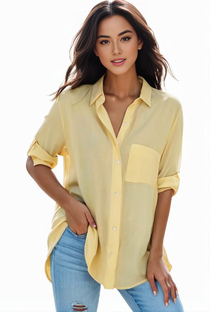 plus size formal shirt women s plus plain long sleeve turn down collar button up workwear shirt 138008