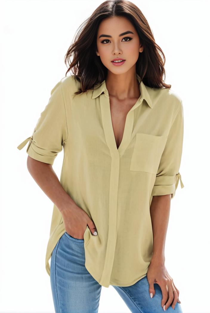 plus size formal shirt women s plus plain long sleeve turn down collar button up workwear shirt 138011