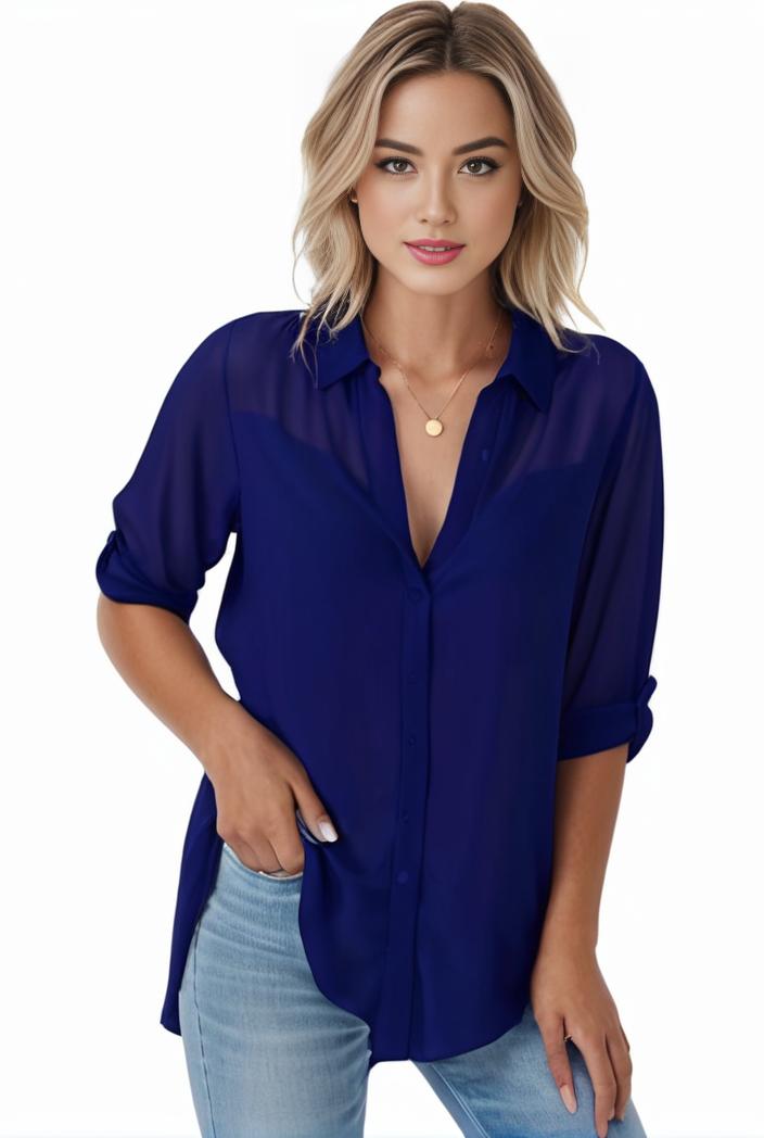 plus size formal shirt women s plus plain long sleeve turn down collar button up workwear shirt 138014