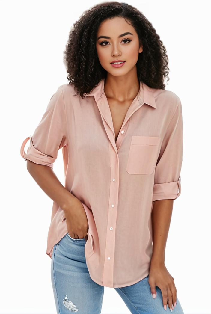 plus size formal shirt women s plus plain long sleeve turn down collar button up workwear shirt 138029