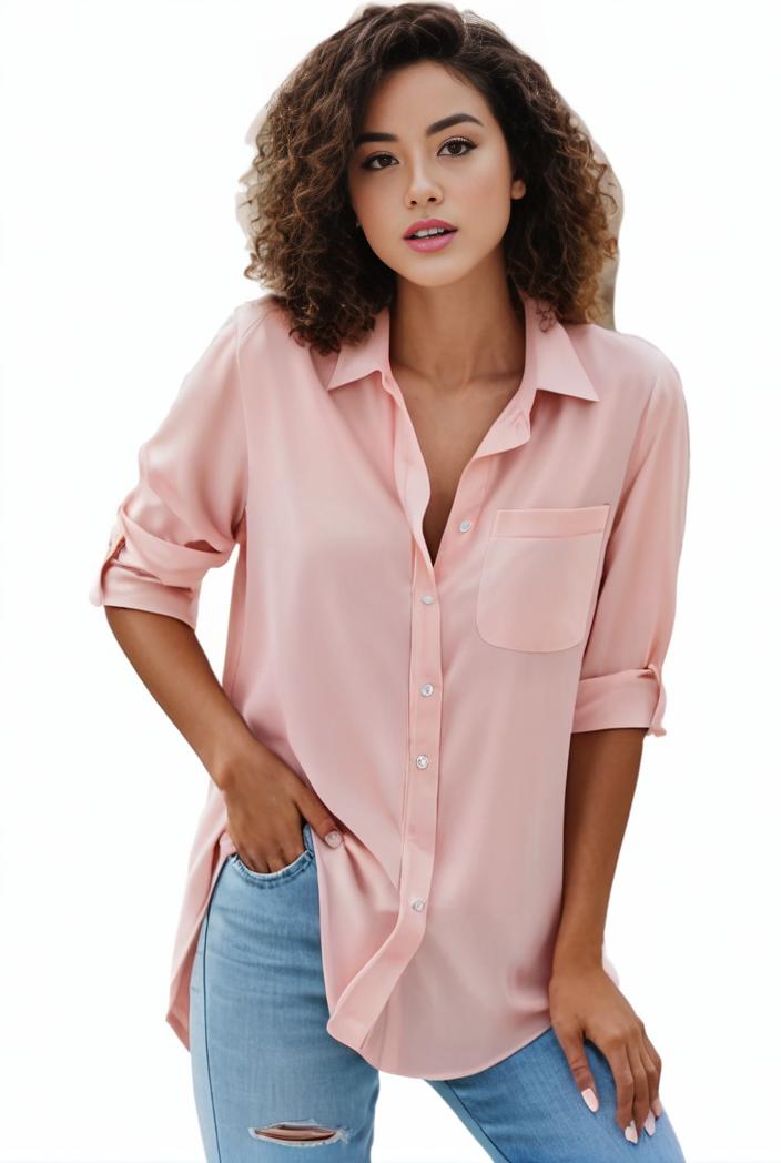 plus size formal shirt women s plus plain long sleeve turn down collar button up workwear shirt 138030