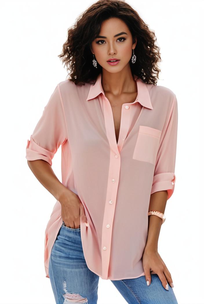 plus size formal shirt women s plus plain long sleeve turn down collar button up workwear shirt 138031