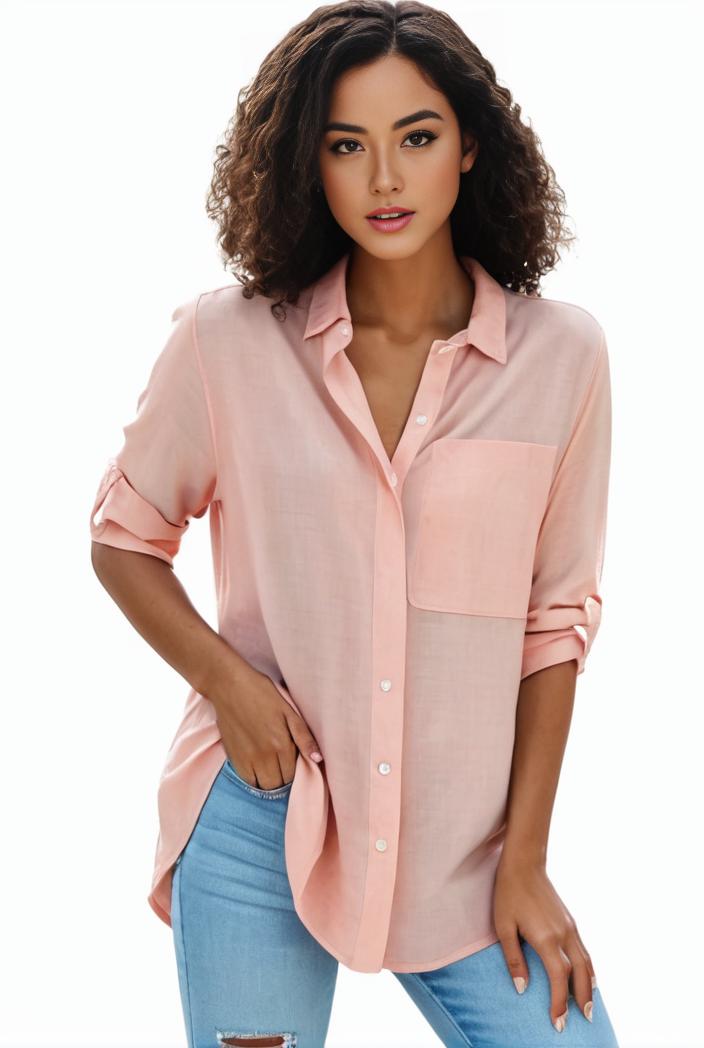 plus size formal shirt women s plus plain long sleeve turn down collar button up workwear shirt 138032