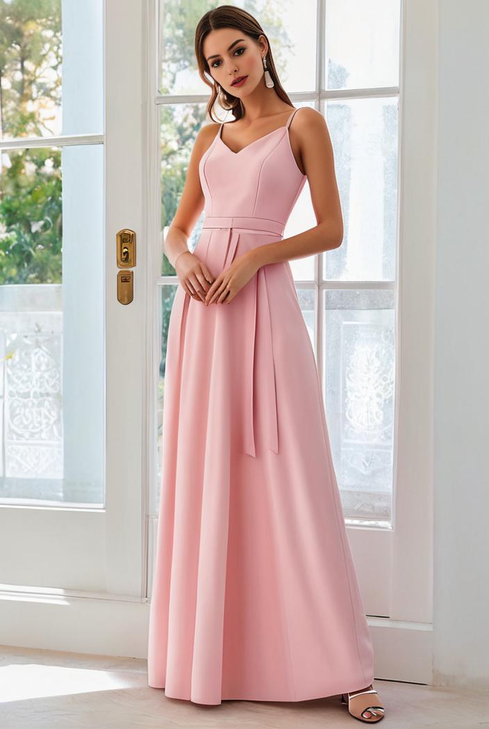 flowy chiffon one shoulder with three straps bridesmaid dress 126787