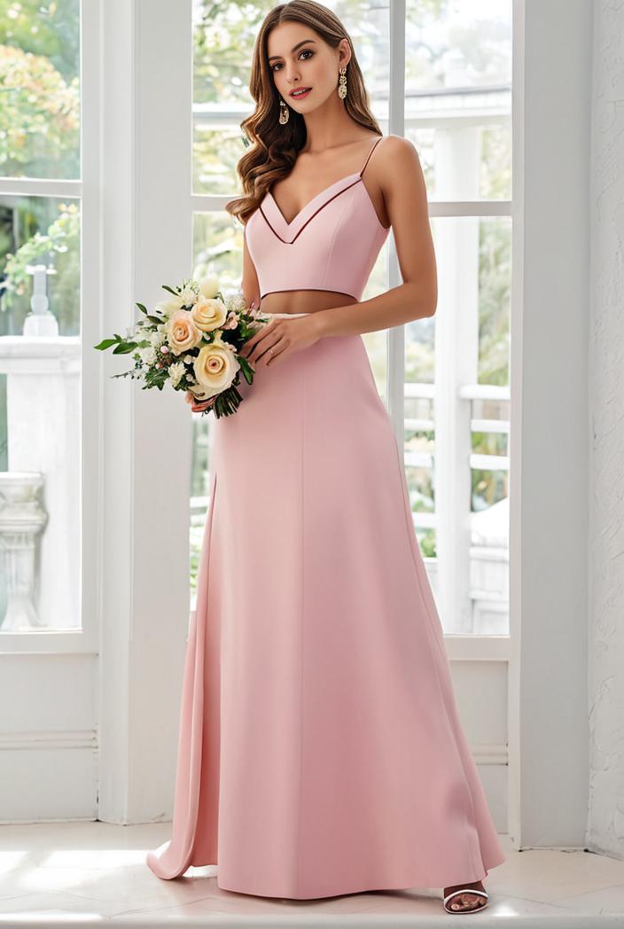 flowy chiffon one shoulder with three straps bridesmaid dress 126790