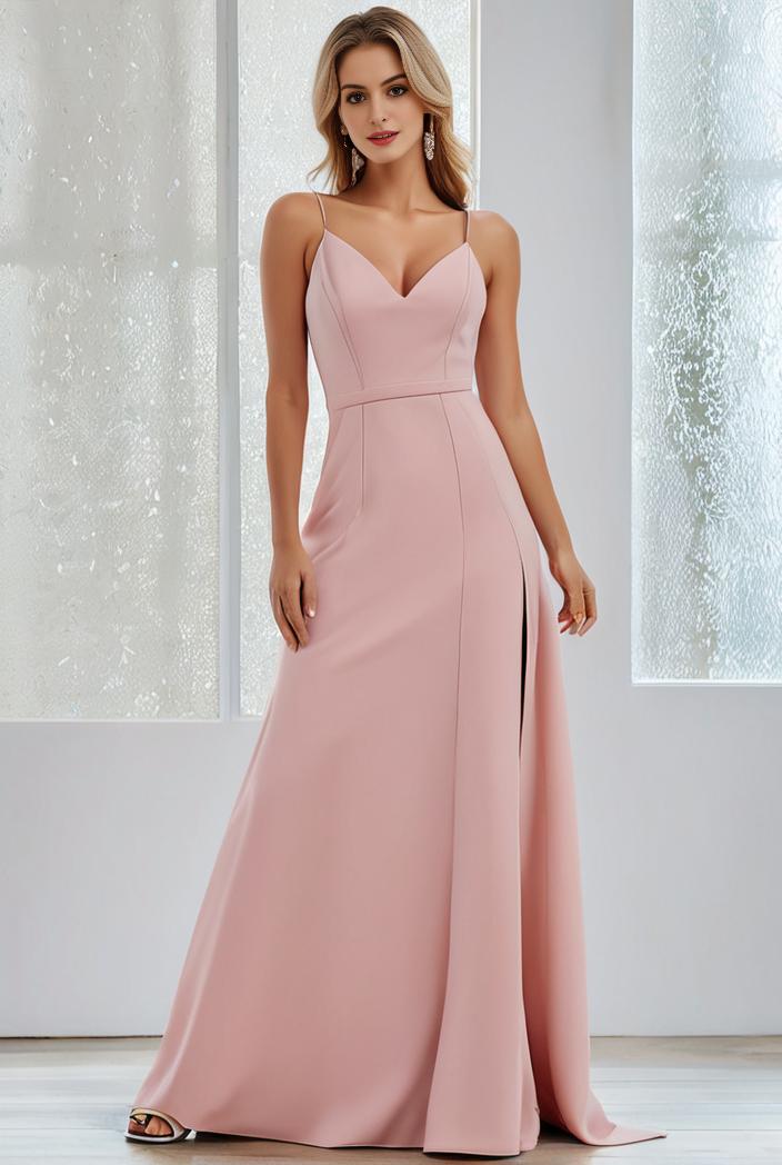 flowy chiffon one shoulder with three straps bridesmaid dress 126794