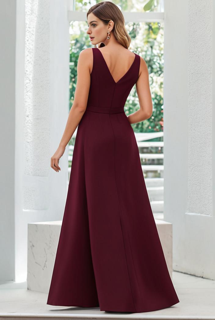 flowy chiffon one shoulder with three straps bridesmaid dress 126816