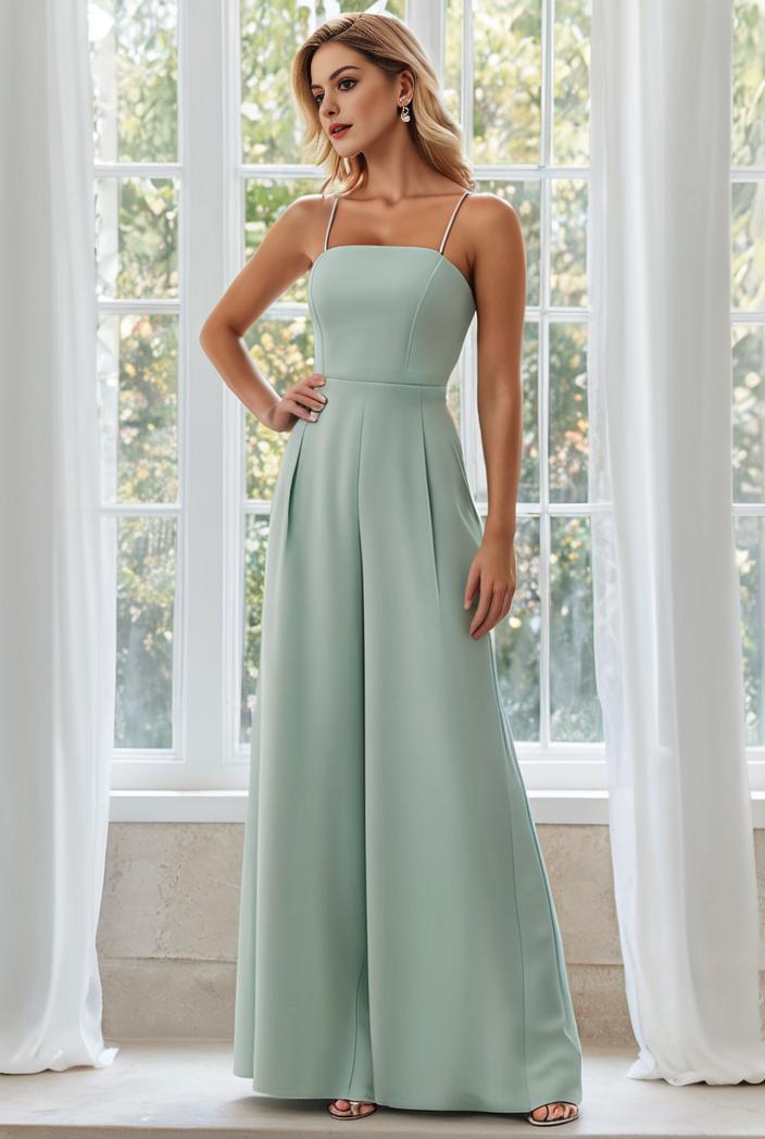 flowy chiffon one shoulder with three straps bridesmaid dress 126848