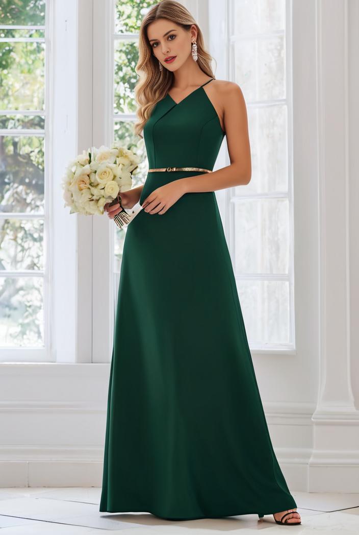 flowy chiffon one shoulder with three straps bridesmaid dress 126852