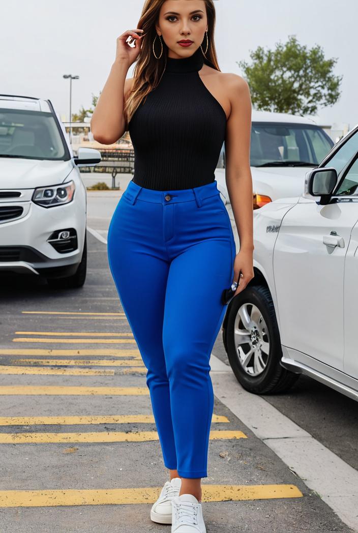 casual skinny jeans with ripped holes and slant pockets 122780