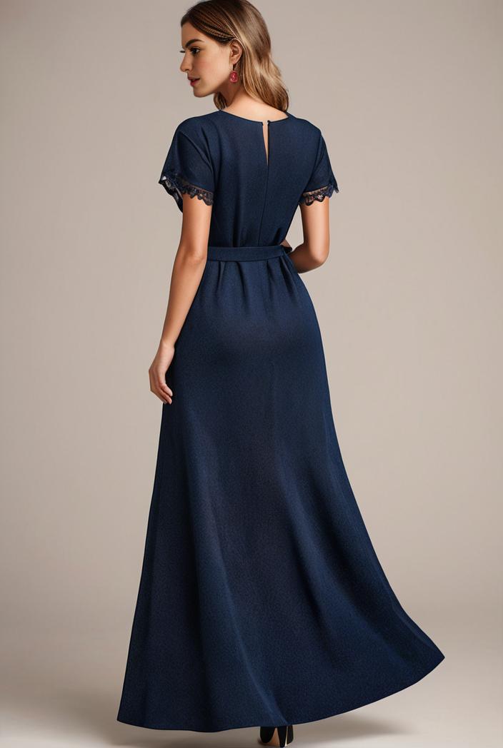 glitter high low front side slit ruffled v neck evening dress 126948