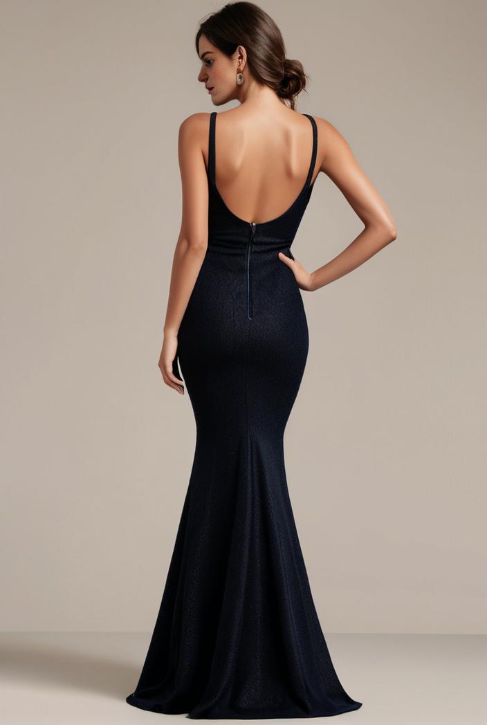 glitter spaghetti strap u veck open back bodycon stretchy evening dress 127025