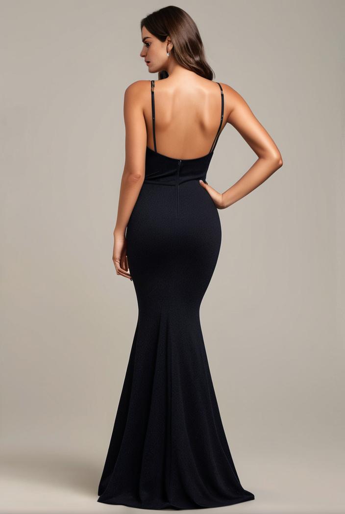glitter spaghetti strap u veck open back bodycon stretchy evening dress 127031