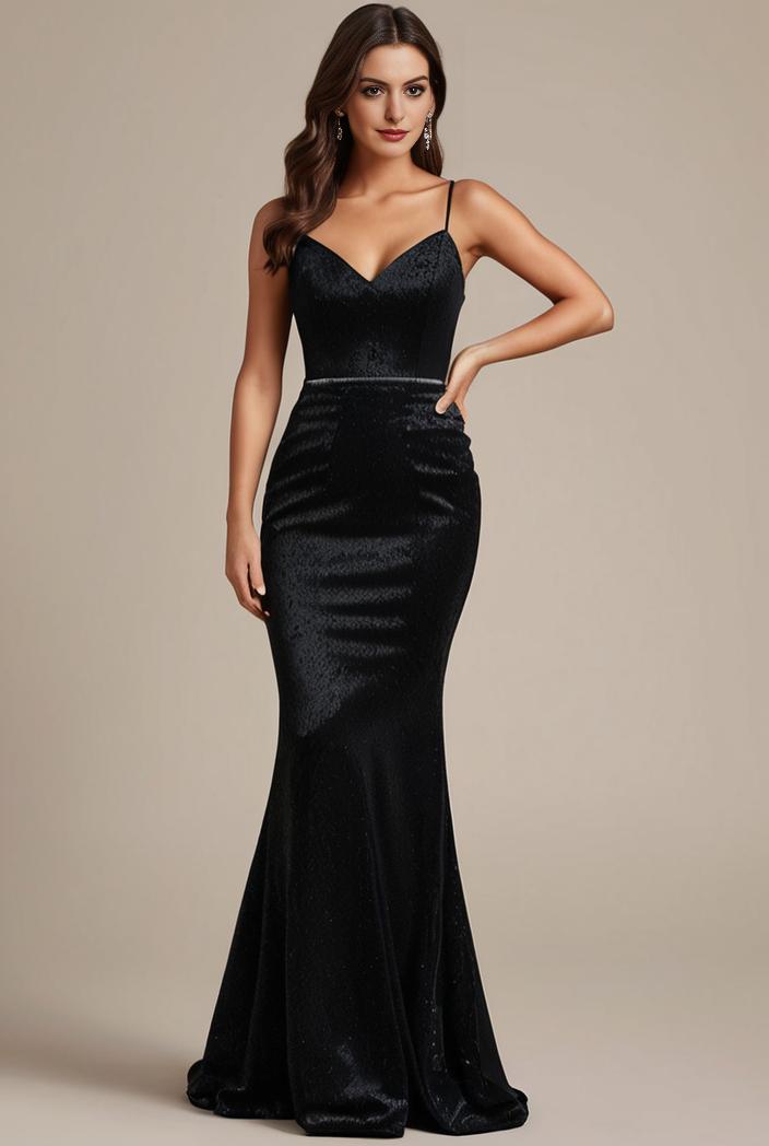 glitter spaghetti strap u veck open back bodycon stretchy evening dress 127038