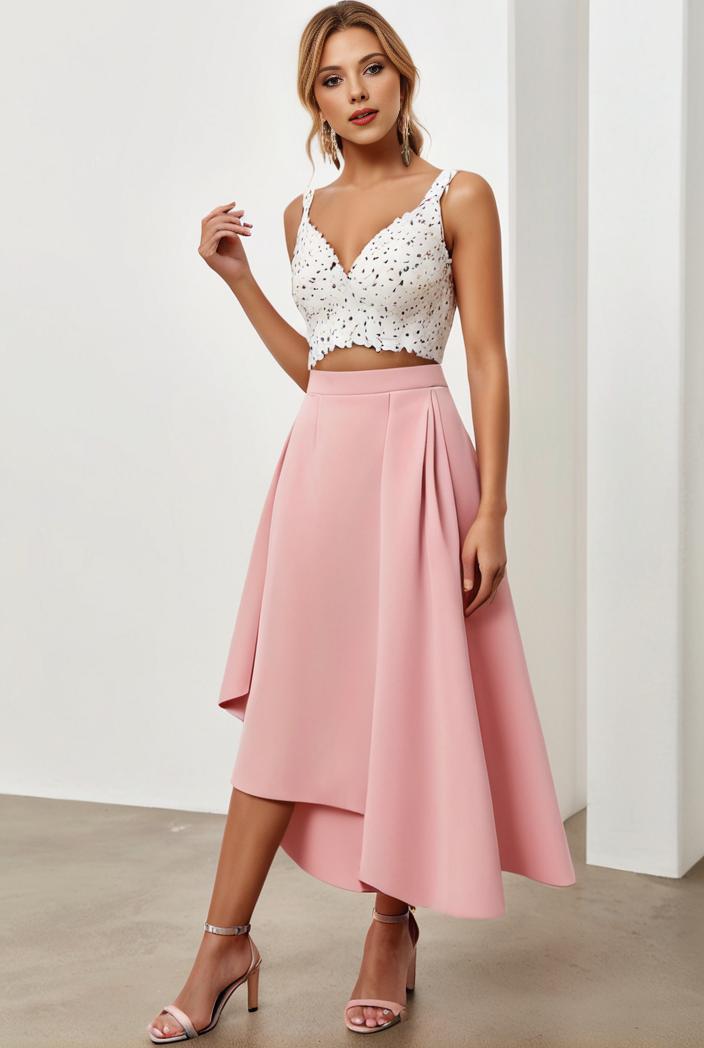 sequin bodice tulle high low evening dress with ribbon waist 107485