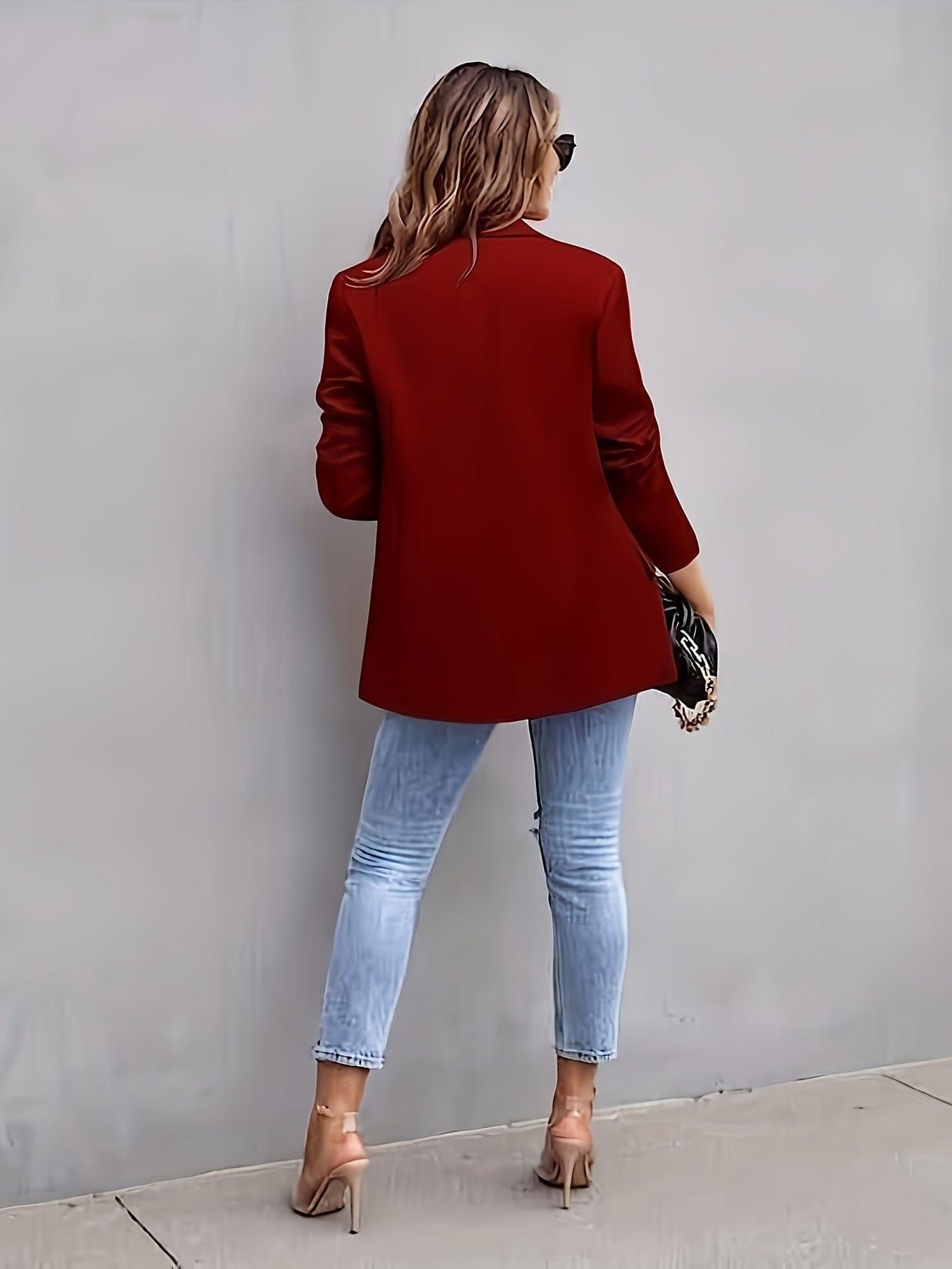 Office Work Lapel Stylish Button Front Blazer