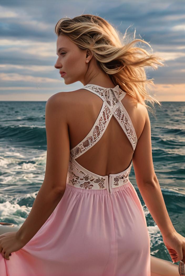 short lace halter neck backless chiffon homecoming dress 110389