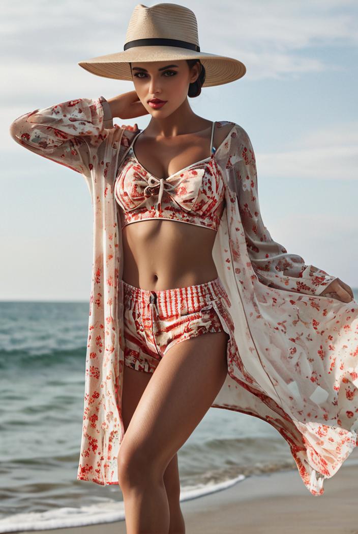 3 pieces sexy print bikini women high waist swimsuit cover up swimwear female lady bathing suit swimming summer beachwear 133901