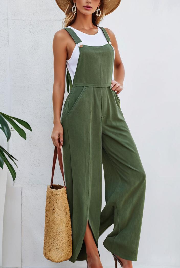 boho sleeveless long jumpsuit with pockets women s casual baggy overall 135911