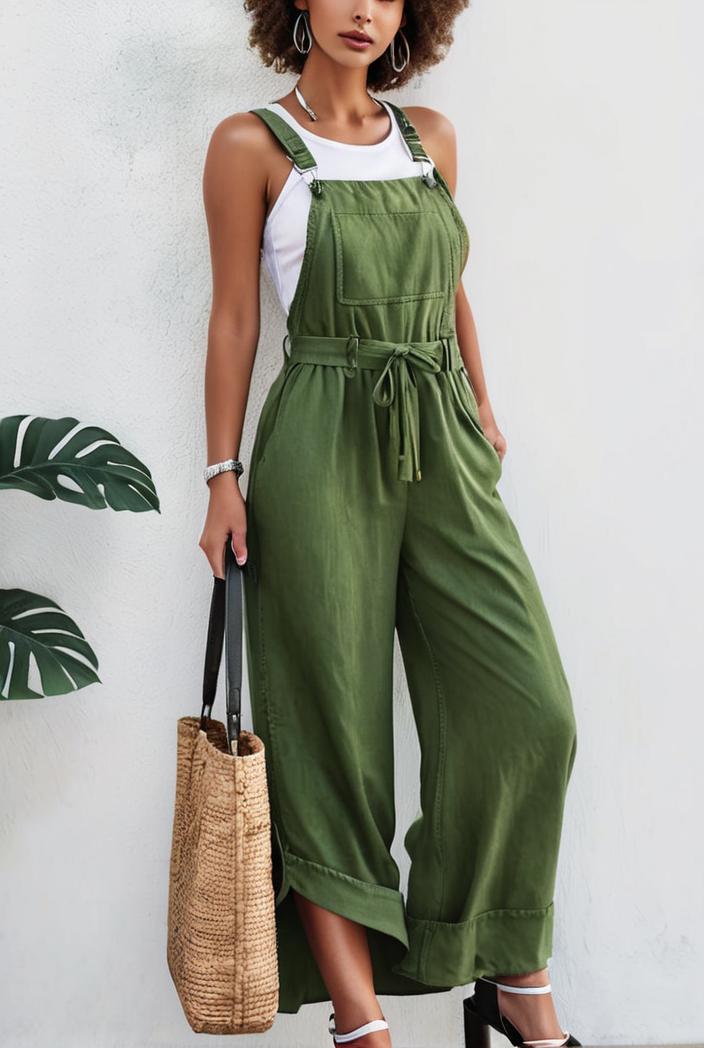 boho sleeveless long jumpsuit with pockets women s casual baggy overall 135912