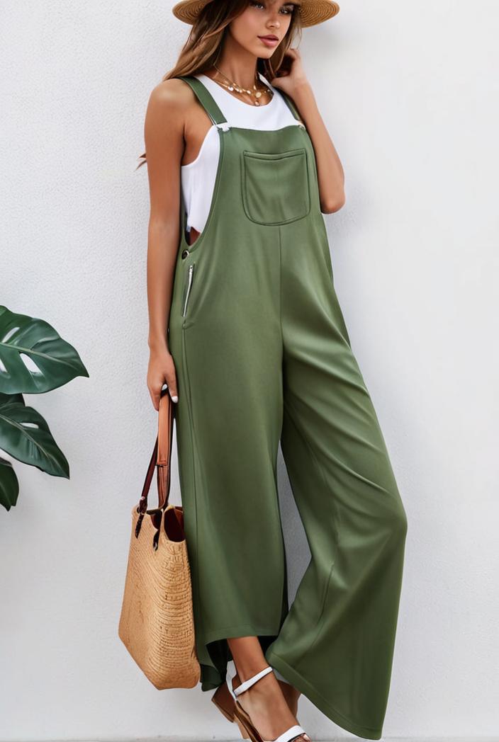 boho sleeveless long jumpsuit with pockets women s casual baggy overall 135913