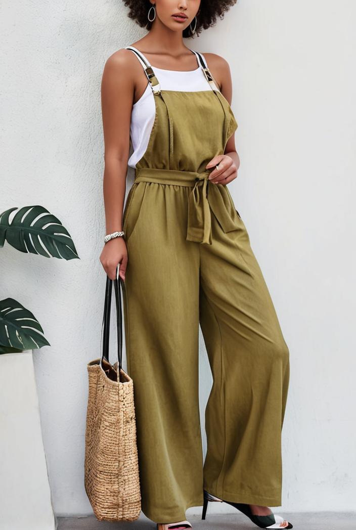 boho sleeveless long jumpsuit with pockets women s casual baggy overall 135920