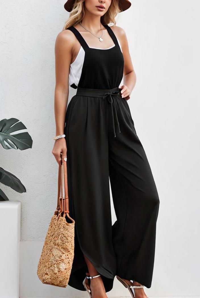 boho sleeveless long jumpsuit with pockets women s casual baggy overall 135926