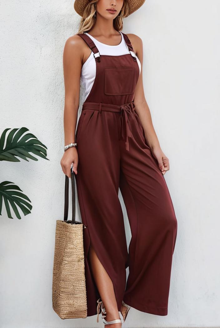 boho sleeveless long jumpsuit with pockets women s casual baggy overall 135936