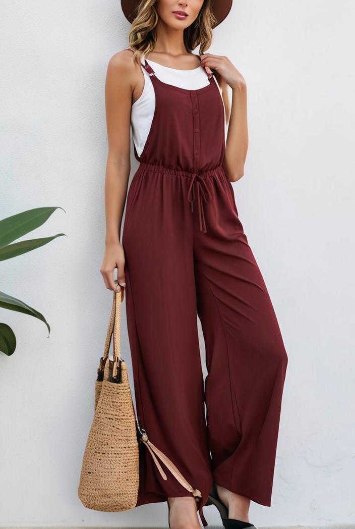 boho sleeveless long jumpsuit with pockets women s casual baggy overall 135940