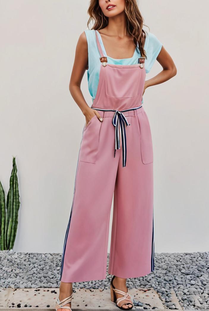 boho sleeveless long jumpsuit with pockets women s casual baggy overall 135948