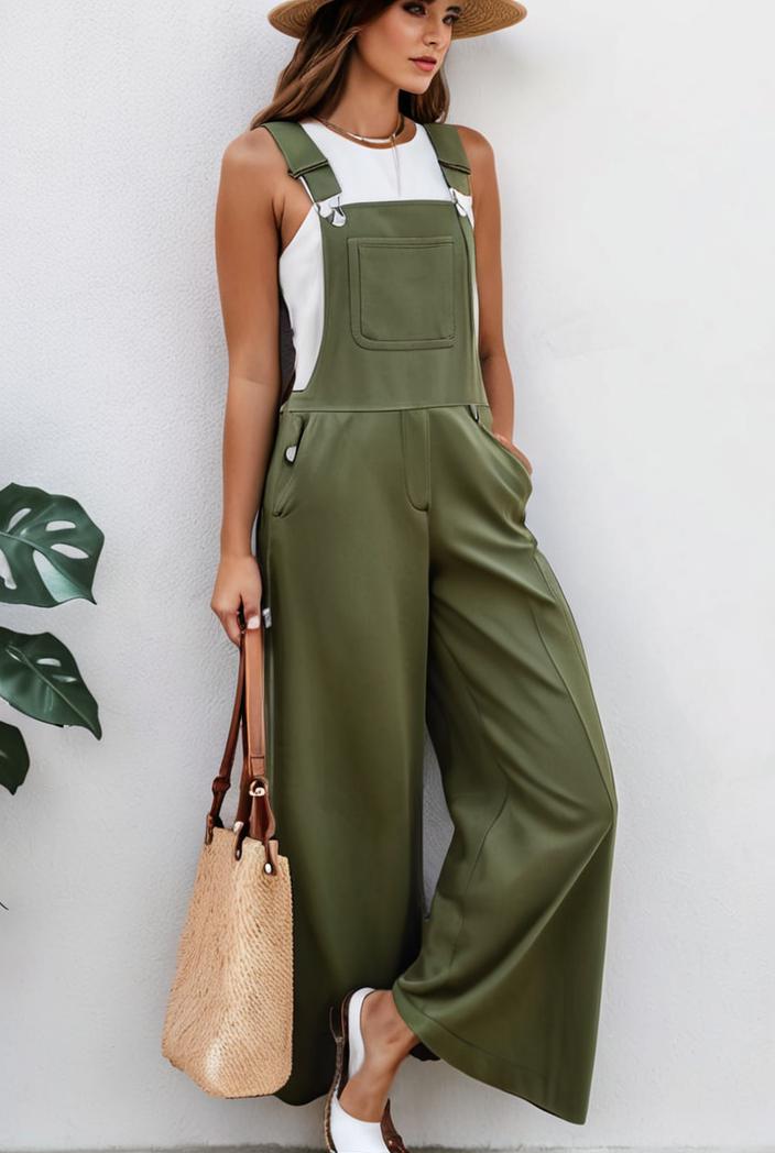 boho sleeveless long jumpsuit with pockets women s casual baggy overall 135985