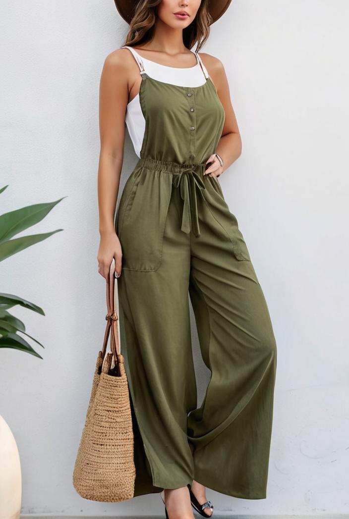 boho sleeveless long jumpsuit with pockets women s casual baggy overall 135988