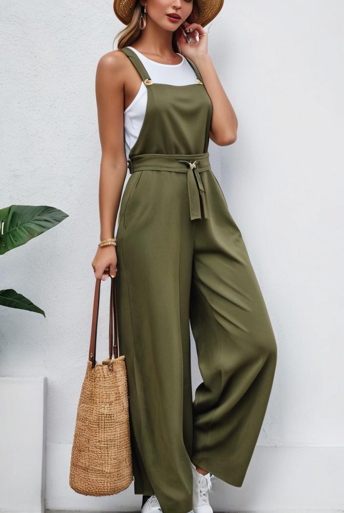 boho sleeveless long jumpsuit with pockets women s casual baggy overall 135989
