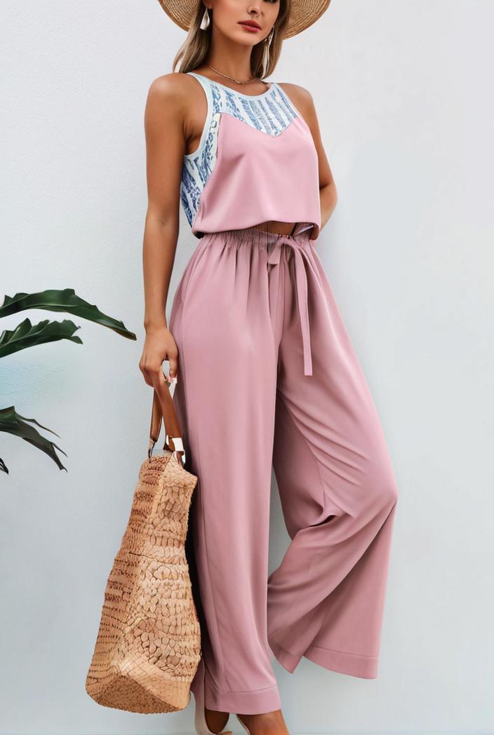 boho sleeveless long jumpsuit with pockets women s casual baggy overall 135995
