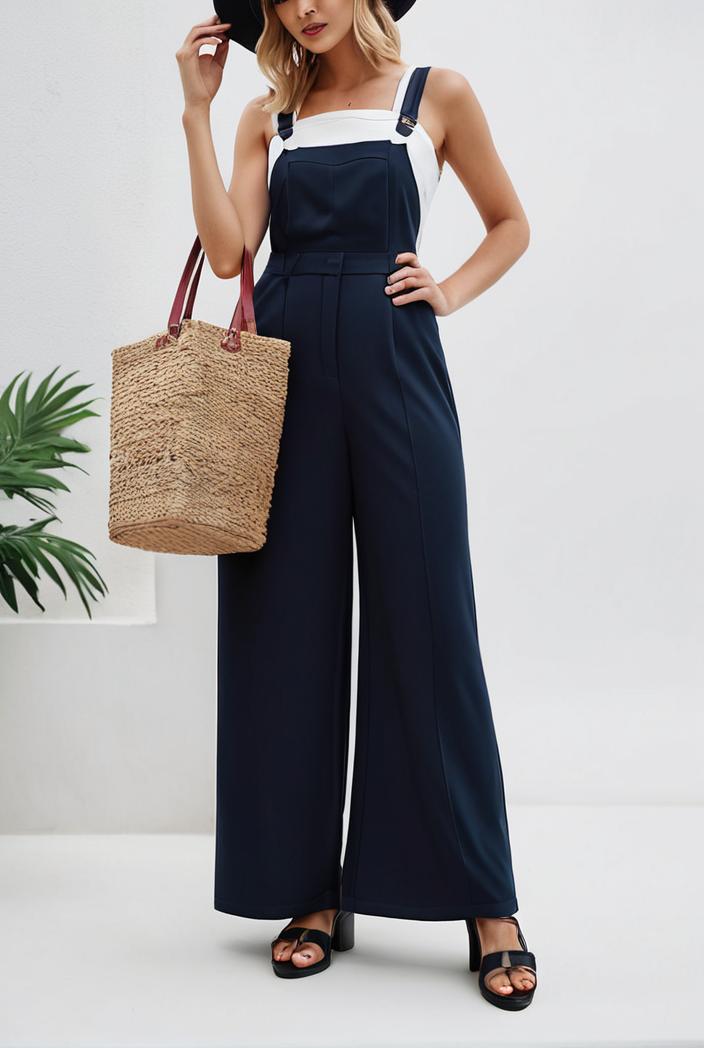 boho sleeveless long jumpsuit with pockets women s casual baggy overall 135998